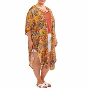 Terra & Sky Plus Printed 2Pc set Kimono,Cardigan & Blouse